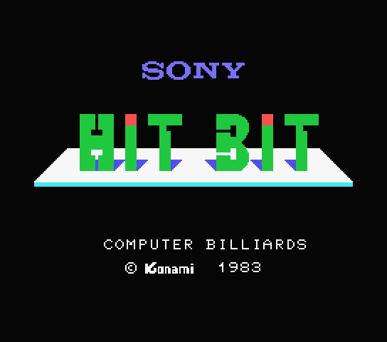 Computer Billiards title screen for MSX